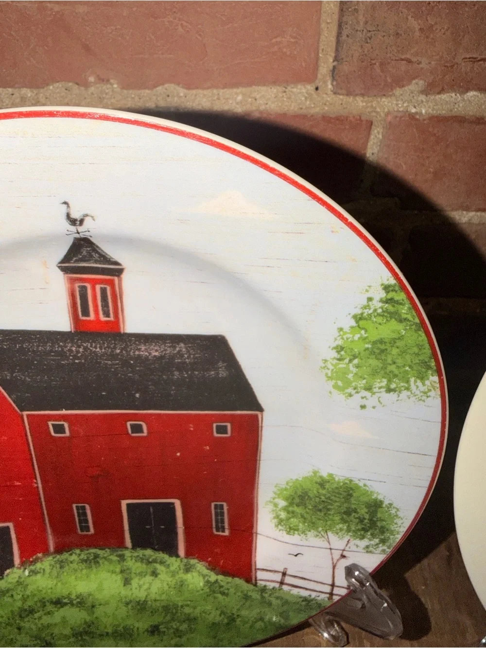 “Barns” Certified Warren Kimble 1998 Barn Dinner Plates Set of 3 Sakura NY USA